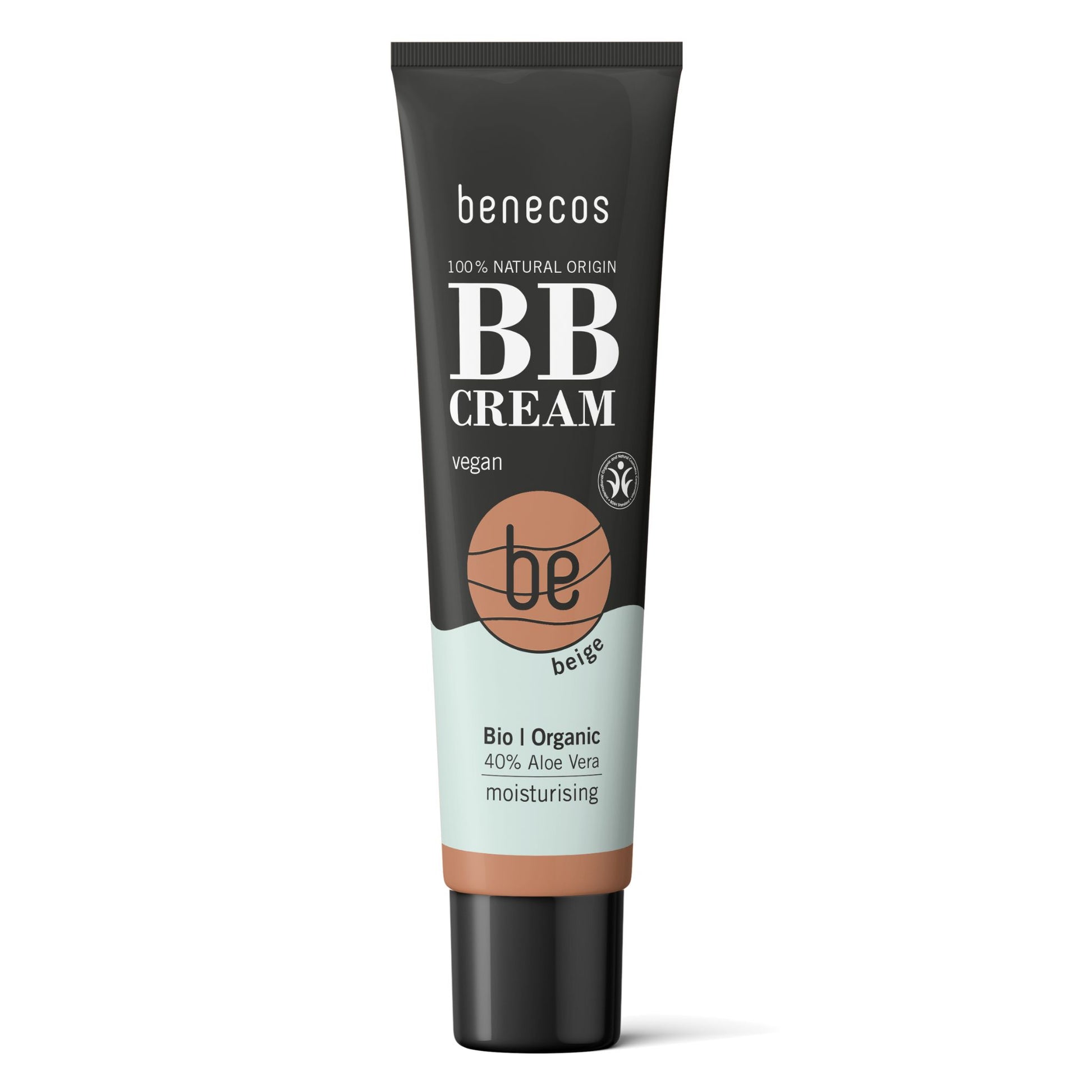 benecos bb cream 8 in 1 beige, vegan in black tube