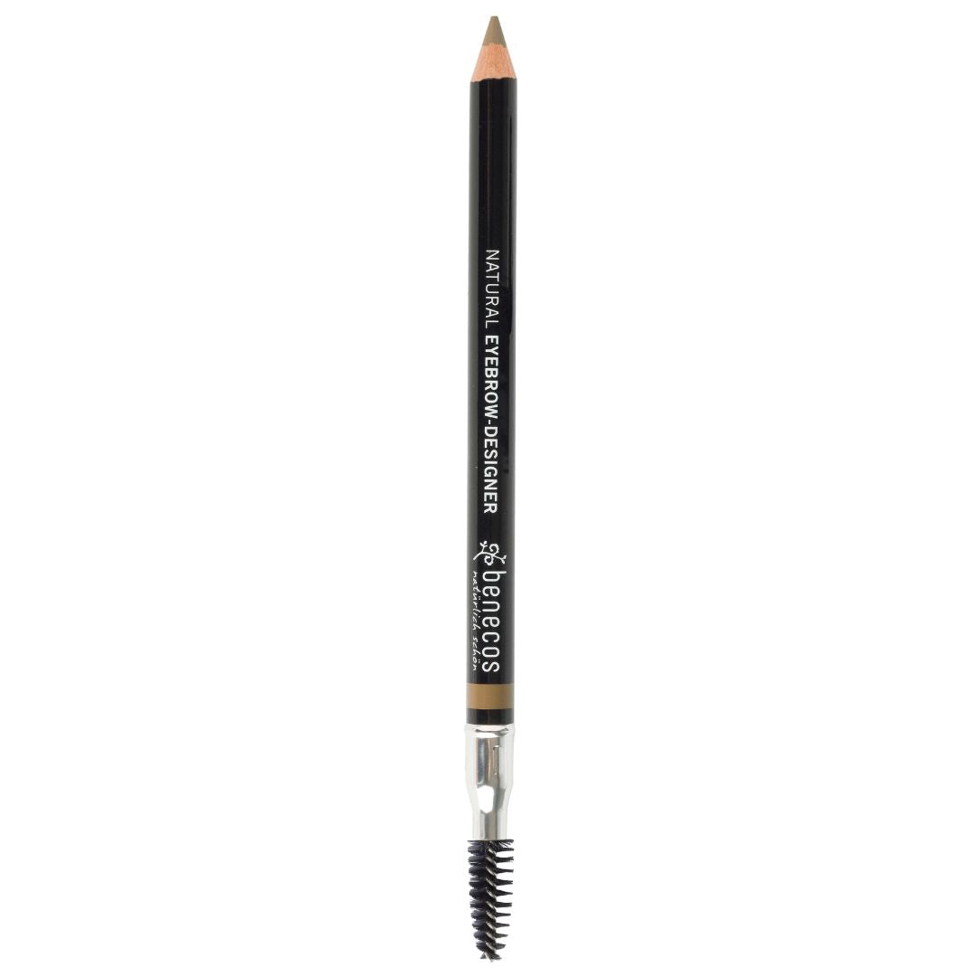 Benecos Natural Eyebrow Designer Pencil Blonde, double ended with eyebrow brush and colour pencil.