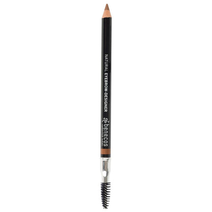Benecos Natural Eyebrow Designer Pencil Gentle Brown, double ended with eyebrow brush and colour pencil.
