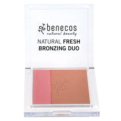 benecos natural fresh bronzing duo in clear case.