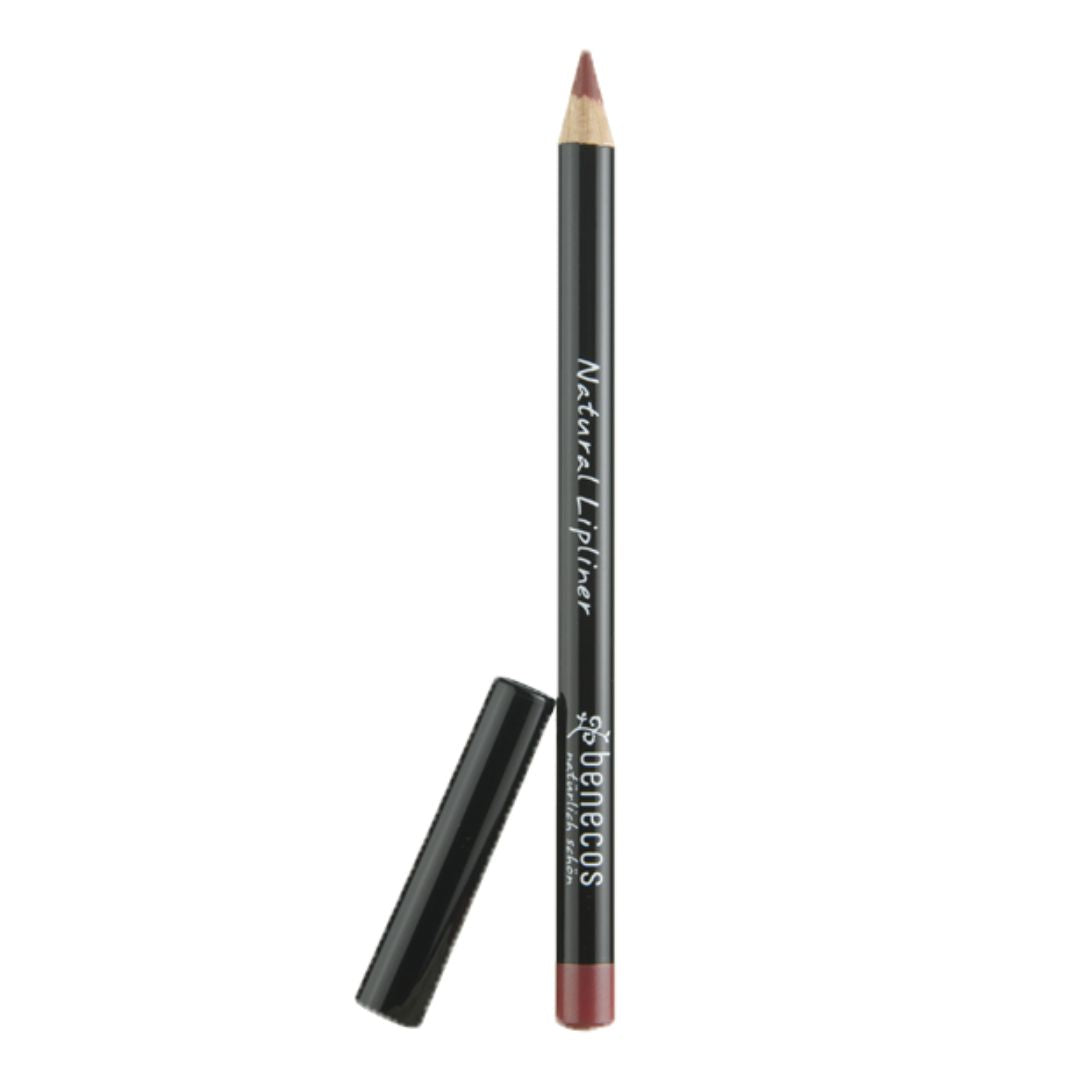 Benecos natural lipliner pencil in brown with lid.