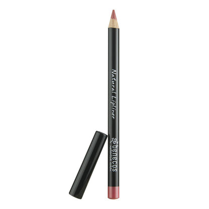Benecos natural lipliner pencil in pink with lid.