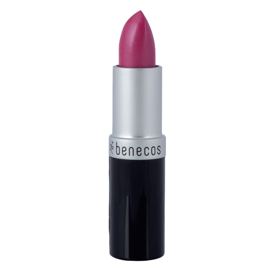 benecos Natural Lipstick in hot pink.