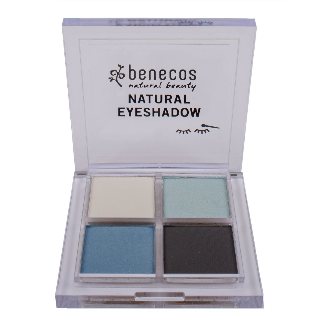 benecos natural quattro eyeshadow in true blue.