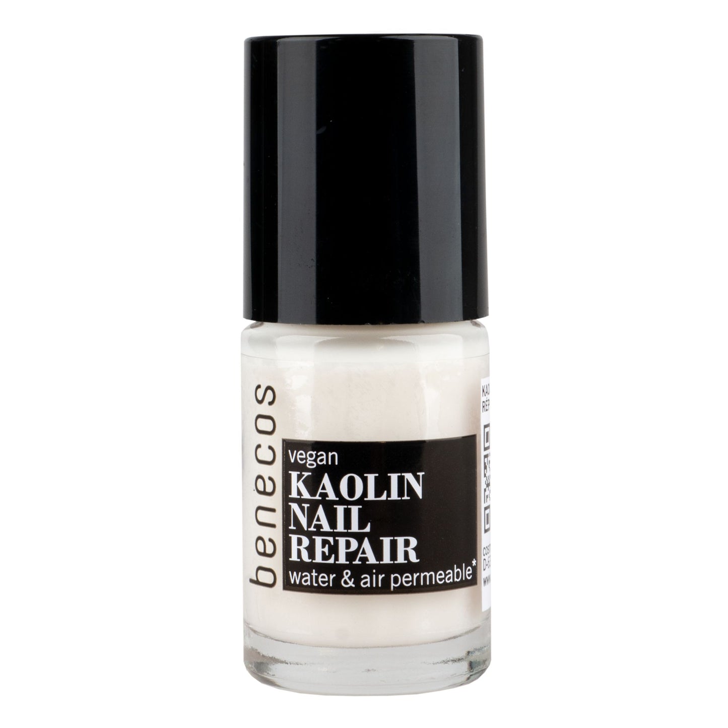 Bottle of benecos Kaolin Nail Repair on a white background