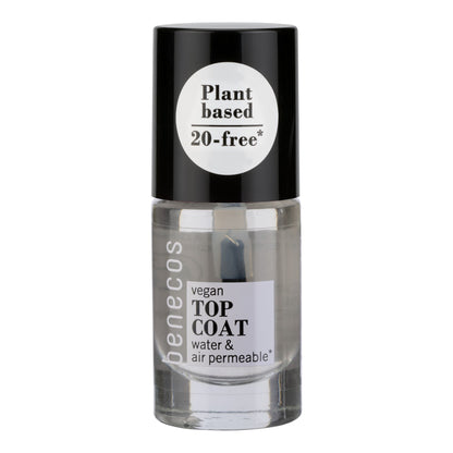 Beneccos vegan nail polish top coat bottle on a white background