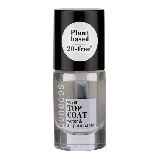 Beneccos vegan nail polish top coat bottle on a white background