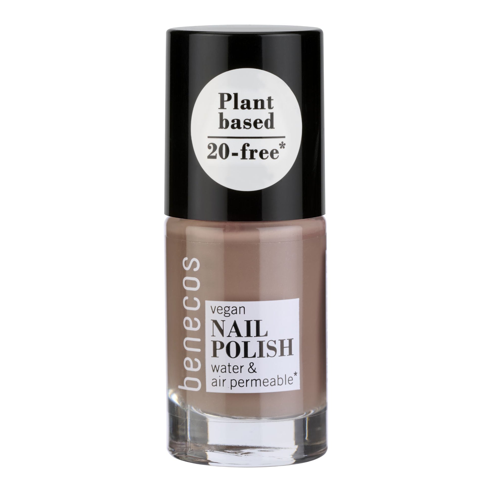 Benecos vegan nail polish bottle on a white background