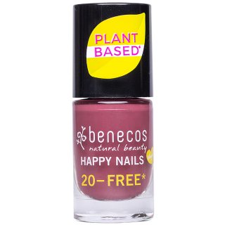 Benecos plant based nail polish sweet plum is a dusky medium plum shade.