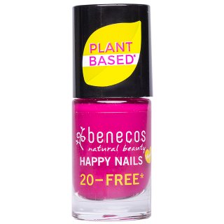 benecos plant based nail polish wild orchid is a vibrant pink shade.