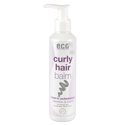 Eco Cosmetics curly hair balm bottle on a white background
