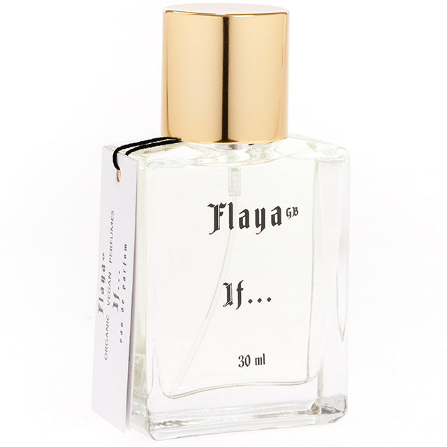 Falya Eau De Parfume If... 30ml  is in a square clear glass spray bottle with a gold coloured lid.