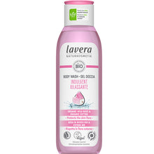 lavera Indulgent Body Wash with Organic Wild Rose and Organic Cotton Protect the skin flora in a plastic bottle made from 100% Recycled materials 