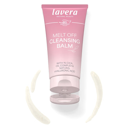 A tub of Lavera Melt Off Cleansing Balm open on a clean white background