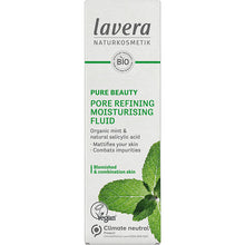 Lavera Pure Beauty Pore Refining Moisturising Fluid containing organic mint and natural salicylic acid to help mattify your skin and combat impurities