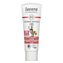 Lavera Kids Toothpaste with Organic Calendula and Calcium. Certified by Natrue and Cerfified Vegan by the Vegan Society  