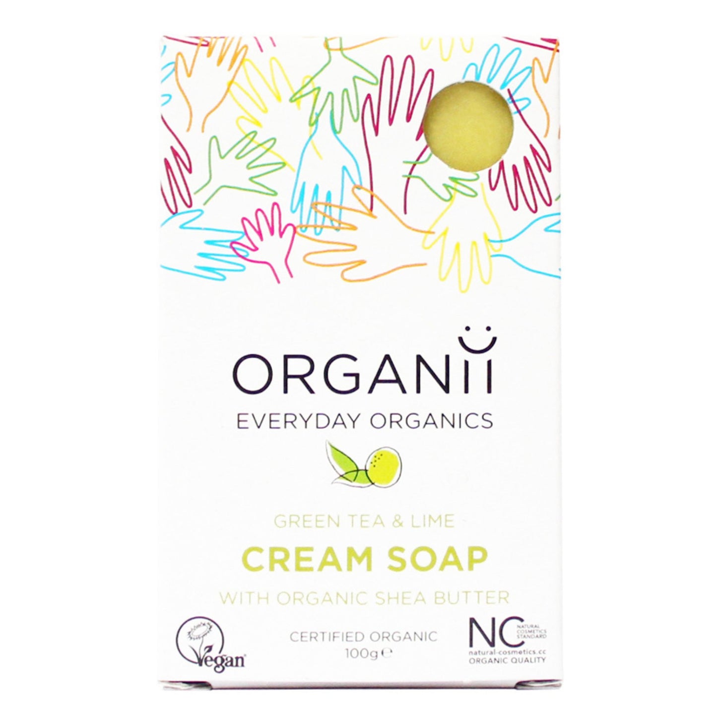 Organii organic green tea and lime cream soap with organic shea butter box