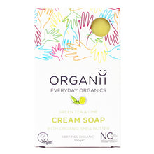 Organii organic green tea and lime cream soap with organic shea butter box