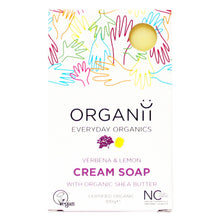 Organii Verbena and Lemon Cream Soap with organic shea butter in a biodegradable box