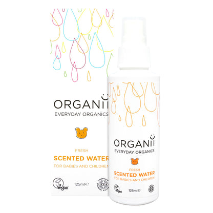 Organii Fresh Scented Water for Babies and Children bottle and box on white background