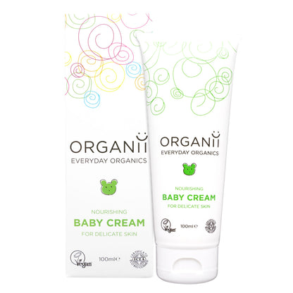Organii Nourishing Baby Cream For Delicate Skin Tube and Box on white background
