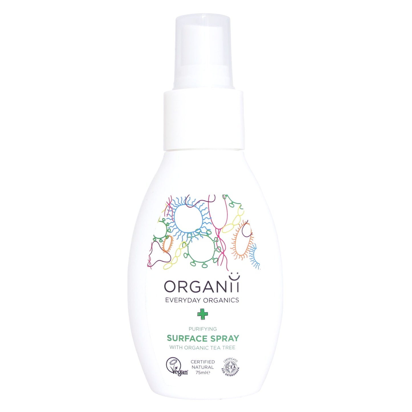 Organii Purifying Surface Spray in a bottle with a spray top and cap on white background