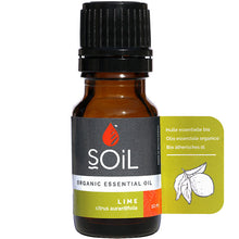 Soil Organic Essential Lime in a glass brown bottle with a screw top lid