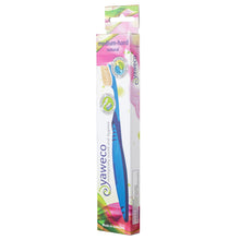 Yaweco medium-hard natural toothbrush packaging on a white background