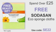 spend over £25 and get a free sodasan eco sponge cloth