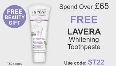 spend over £65 and get a free lavera whitening toothpaste