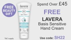 spend over £45 and get free Lavera Basis Sensitive Hand Cream Use Code SH22