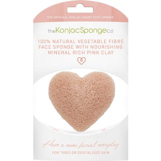 the konjac sponge co rich pink clay heart sponge sensitive skin