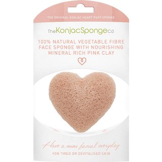 the konjac sponge co rich pink clay heart sponge sensitive skin