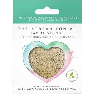the konjac sponge co green tea heart sponge facial cleanser