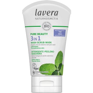 lavera pure beauty 3 in1 wash scrub mask