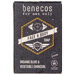 benecos men face body soap charcoal bar soap vegan