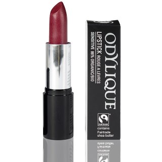 odylique natural lipstick raspberry coulis plum lipstick