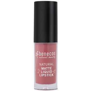 benecos matt liquid lipstick rosewood romance pink lipstick