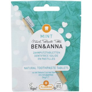 ben & anna natural toothpaste tablets fluoride mint