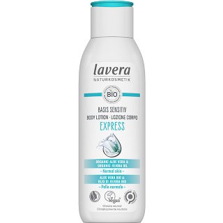 lavera basis sensitive express body lotion normal skin vegan