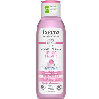 lavera indulgent body wash rose and organic cotton