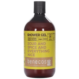 benecos bio ginger and lemon shower gel organic body wash