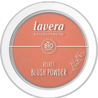 lavera velvet blush powder rosy peach organic