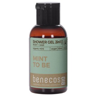 benecos bio 2in1 hair and body wash mint mini