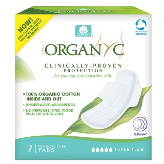 organyc organic cotton sanitary pad super flow and overnight