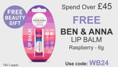 All Natural Me Spend Over £45 and Get a Free BEN & ANNA Natural Lip Balm. Use Code WB24 at checkout