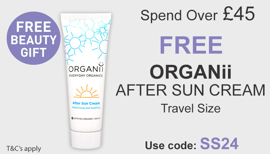 All Natural Me Spend Over 45 and Get a Free Organii After Sun Travel Size. Use Code SS24 at checkout