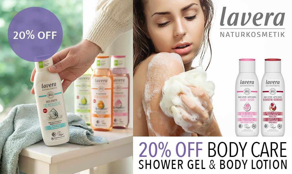 Lavera Special Offer 20% OFF Organic & Natural Shower Gel & Body Lotion