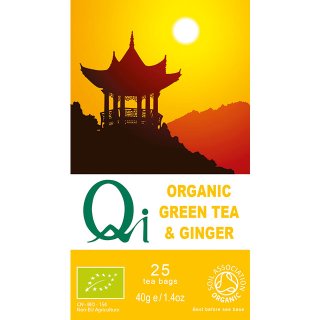 Qi Teas Organic Green Tea & Ginger Organic Tea Natural