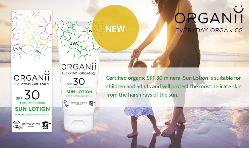 Introducing the New Organii SPF30 Organic Sun Lotion